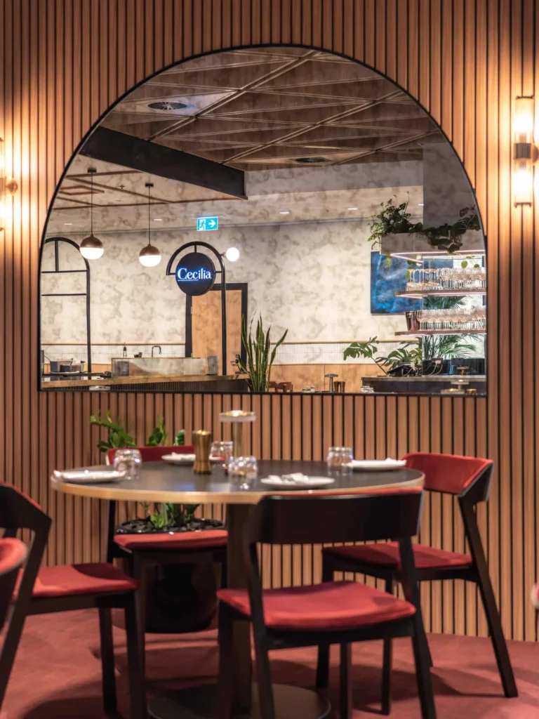 Restaurant fit-out and interior transformation at Cecilia Restaurant 65 Berry Street North Sydney