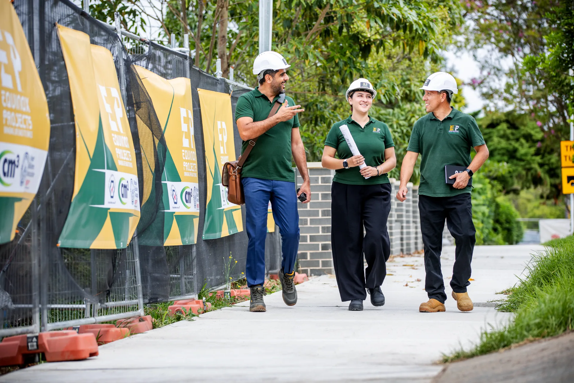 Equinox Projects construction team on site delivering commercial building services in Sydney